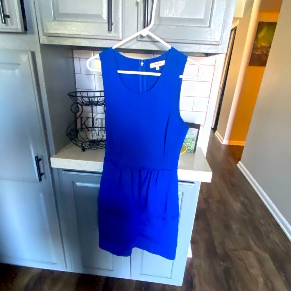 Madewell Its Blue to You, raw hem dress